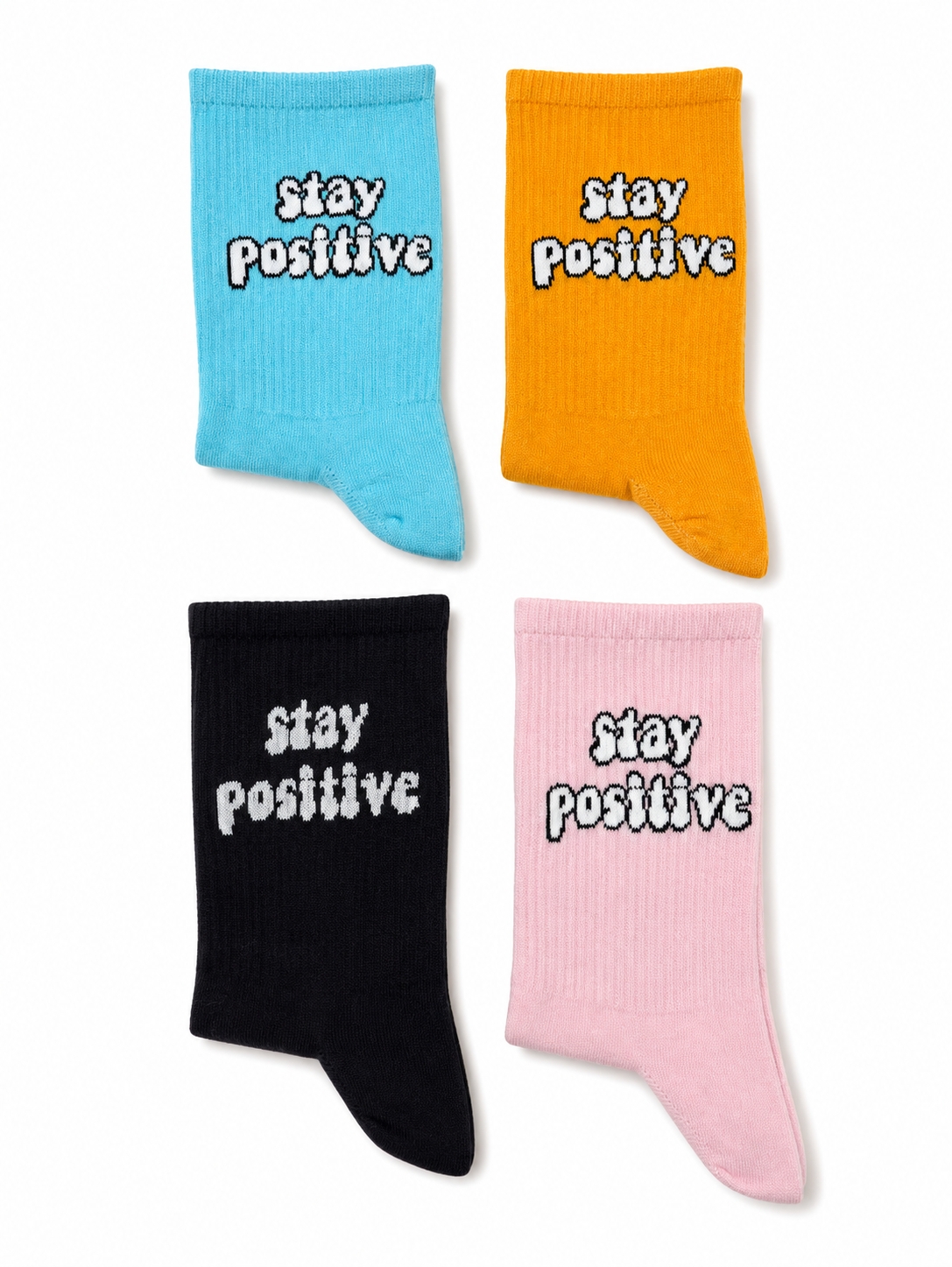 جوراب ساقدار طرح stay positive